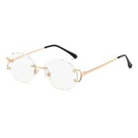 Lady Simple Style Solid Color Pc Round Frame Frameless Women's Sunglasses main image 2