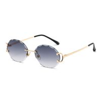 Lady Simple Style Solid Color Pc Round Frame Frameless Women's Sunglasses sku image 2