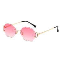 Lady Simple Style Solid Color Pc Round Frame Frameless Women's Sunglasses main image 5