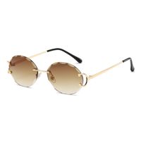 Lady Simple Style Solid Color Pc Round Frame Frameless Women's Sunglasses sku image 6
