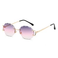 Lady Simple Style Solid Color Pc Round Frame Frameless Women's Sunglasses sku image 7