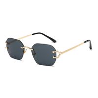 Basic Lady Simple Style Solid Color Pc Polygon Frameless Women's Sunglasses sku image 1