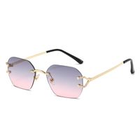 Basic Lady Simple Style Solid Color Pc Polygon Frameless Women's Sunglasses sku image 4