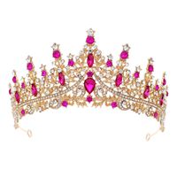 Women's Retro Crown Alloy Inlay Rhinestones Crown sku image 6