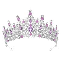 Women's Retro Crown Alloy Inlay Rhinestones Crown sku image 10