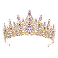Women's Retro Crown Alloy Inlay Rhinestones Crown sku image 4
