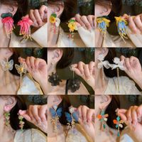 1 Pair Elegant Sweet Flower Tassel Mixed Materials Earrings main image 6