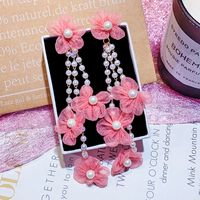 1 Pair Elegant Sweet Flower Tassel Mixed Materials Earrings sku image 21