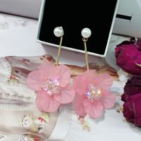 1 Pair Elegant Sweet Flower Tassel Mixed Materials Earrings sku image 2