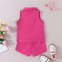 Casual Simple Style Solid Color Polyester Girls Clothing Sets main image 5