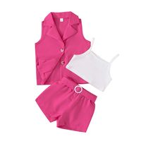 Casual Simple Style Solid Color Polyester Girls Clothing Sets main image 2