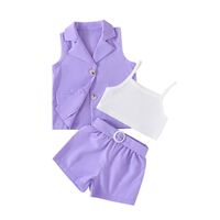 Casual Simple Style Solid Color Polyester Girls Clothing Sets sku image 11