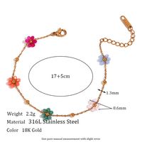 Wholesale Sweet Simple Style Classic Style Flower Stainless Steel Beaded Plating 18k Gold Plated Bracelets Necklace sku image 1