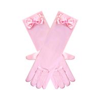 Korean Children's Princess White Full Finger Performance Gloves Girls' Spring And Autumn Thin Elastic Sun Protection Wedding Long Gloves main image 2