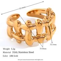 Wholesale Basic Simple Style Classic Style C Shape Stainless Steel Plating 18k Gold Plated Rings Earrings sku image 1