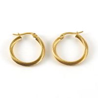 1 Pair Classic Style Round Plating Stainless Steel Titanium Steel 18K Gold Plated Hoop Earrings main image 2