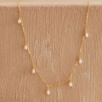 Artificial Pearl Copper Vintage Style Sweet Commute Plating Water Droplets Pendant Necklace main image 2