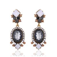 1 Pair Glam Exaggerated Water Droplets Inlay Alloy Resin Rhinestone Acrylic Drop Earrings main image 3