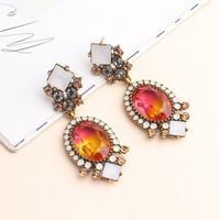 1 Pair Glam Exaggerated Water Droplets Inlay Alloy Resin Rhinestone Acrylic Drop Earrings main image 5