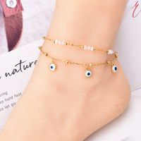 Y2k Hawaiian Beach Eye Stainless Steel Layered 18k Gold Plated Platinum Plated Women's Anklet main image 1