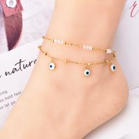 Y2k Hawaiian Beach Eye Stainless Steel Layered 18k Gold Plated Platinum Plated Women's Anklet main image 2