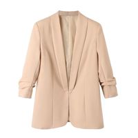 Women's Coat Long Sleeve Blazers Pleated Business Solid Color sku image 13
