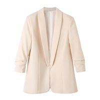 Women's Coat Long Sleeve Blazers Pleated Business Solid Color sku image 16
