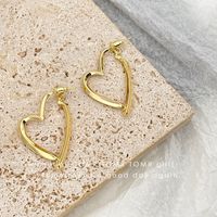 Sweet Heart Shape Alloy Plating Women's Earrings sku image 1