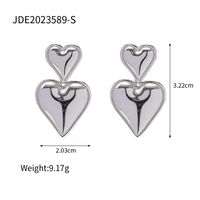 1 Pair Vintage Style C Shape U Shape Heart Shape Plating Stainless Steel Imitation Pearl Earrings sku image 7