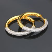 Nihaojewelry New Fashion Copper Electroplated Zirconium Hollow Round Earrings Earrings sku image 2