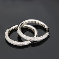 Nihaojewelry New Fashion Copper Electroplated Zirconium Hollow Round Earrings Earrings sku image 1