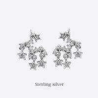 Fashion Star Heart Shape Sterling Silver Plating Zircon Drop Earrings Ear Studs 1 Pair sku image 1