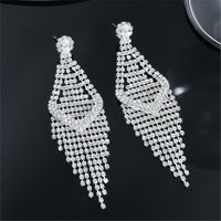 Glam Shiny Water Droplets Rhinestone Plating Silver Plated Women's Drop Earrings main image 4
