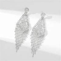 Glam Shiny Water Droplets Rhinestone Plating Silver Plated Women's Drop Earrings main image 3