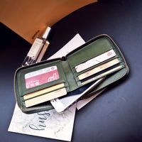 Women's Solid Color Pu Leather Zipper Card Holders main image 6