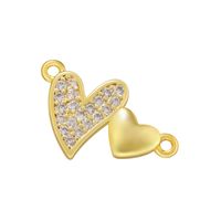 Casual Sweet Heart Shape Brass Enamel Plating Inlay Zircon 18k Gold Plated Women's Pendants sku image 6
