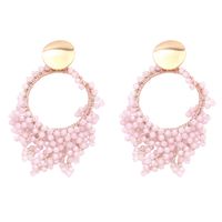 1 Pair Ethnic Style Bohemian Round Beaded Plating Braid Resin Copper 18k Gold Plated Drop Earrings sku image 1