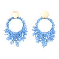 1 Pair Ethnic Style Bohemian Round Beaded Plating Braid Resin Copper 18k Gold Plated Drop Earrings main image 2