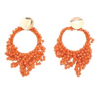 1 Pair Ethnic Style Bohemian Round Beaded Plating Braid Resin Copper 18k Gold Plated Drop Earrings main image 5