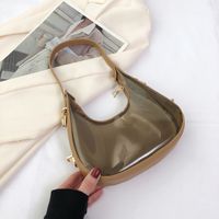 Women's All Seasons Plastic Solid Color Streetwear Dumpling Shape Zipper Underarm Bag sku image 1