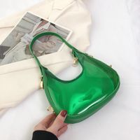 Women's All Seasons Plastic Solid Color Streetwear Dumpling Shape Zipper Underarm Bag sku image 2