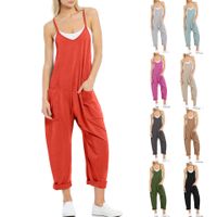 Women's Street Streetwear Solid Color Full Length Pocket Jumpsuits main image 2