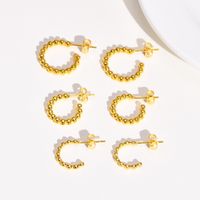 1 Pair Lady C Shape Plating 201 Stainless Steel Ear Studs main image 1