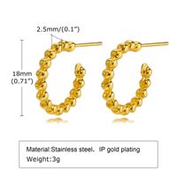 1 Pair Streetwear C Shape Plating 201 Stainless Steel Gold Plated Ear Studs sku image 3