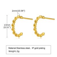 1 Pair Streetwear C Shape Plating 201 Stainless Steel Gold Plated Ear Studs sku image 1