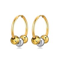 1 Pair Simple Style Ball Plating 304 Stainless Steel Gold Plated Hoop Earrings main image 2