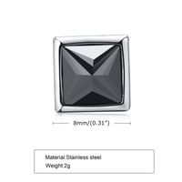 1 Piece Streetwear Square Inlay 201 Stainless Steel Zircon Ear Studs main image 5