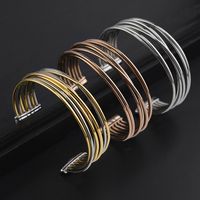 Simple Style Cool Style C Shape Stainless Steel Plating Bangle main image 1