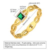 Streetwear Geometric 201 Stainless Steel Zircon Bangle In Bulk sku image 4