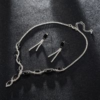 Princess Glam Water Droplets Rhinestones Artificial Crystal Wholesale Earrings Necklace sku image 6